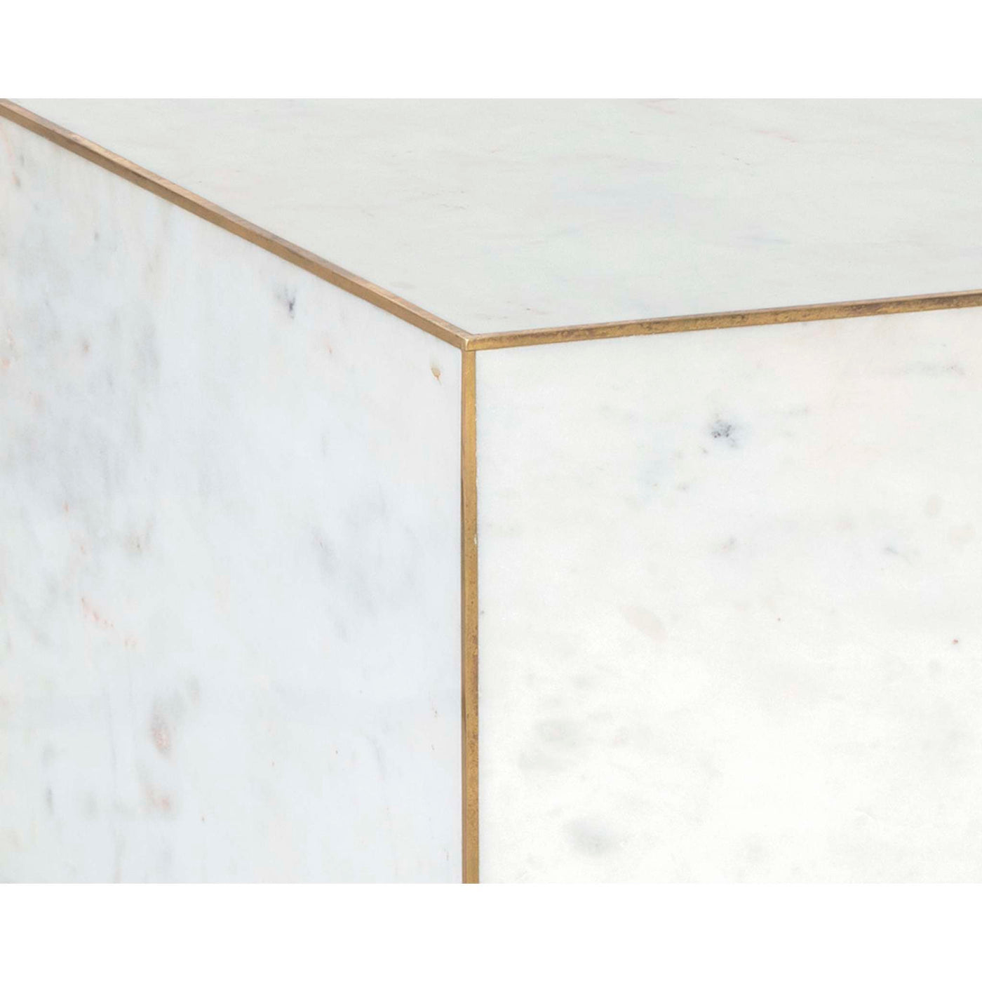 DAINES END TABLE - WHITE MARBLE