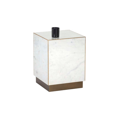 DAINES END TABLE - WHITE MARBLE