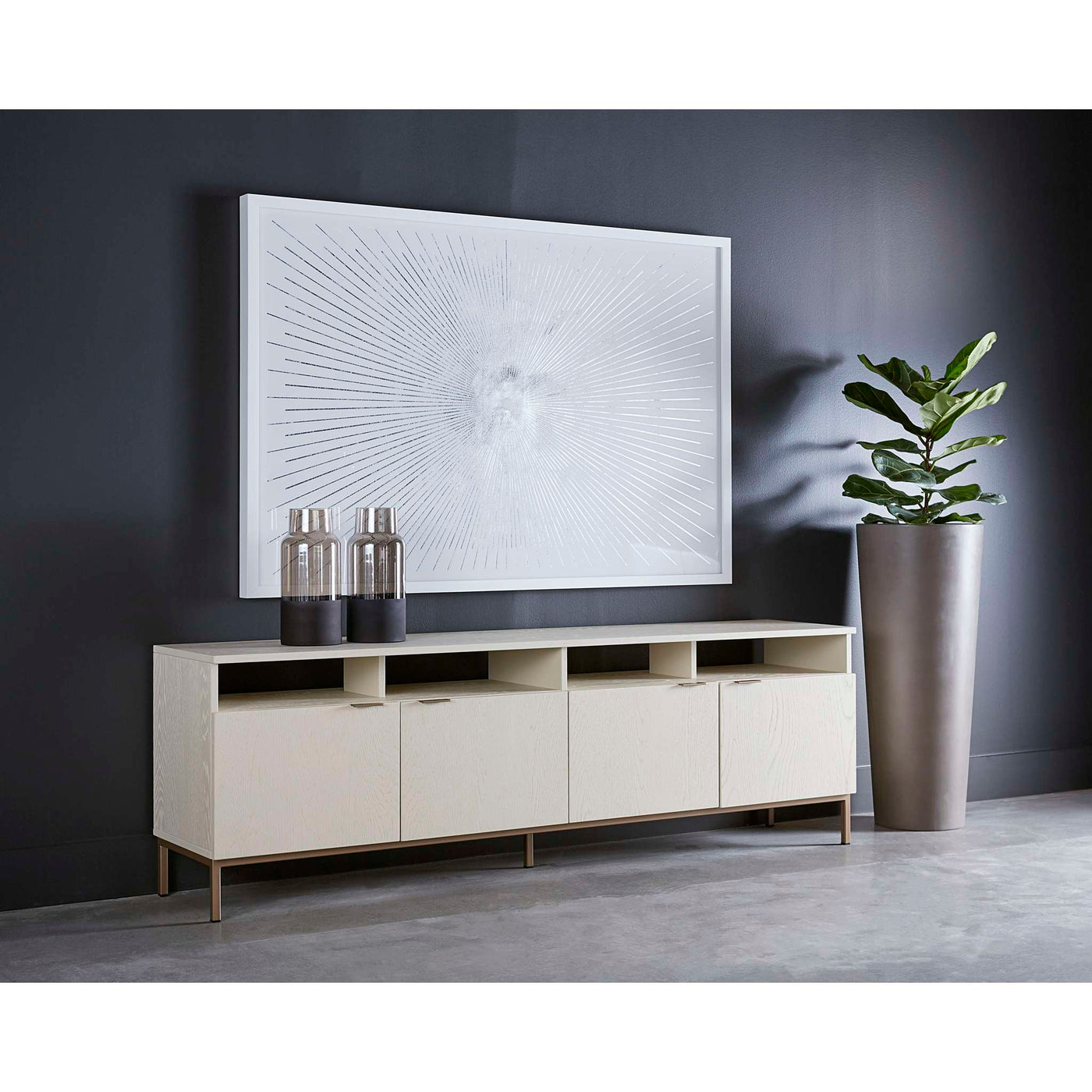 AMBROSE MODULAR MEDIA CONSOLE AND CABINET