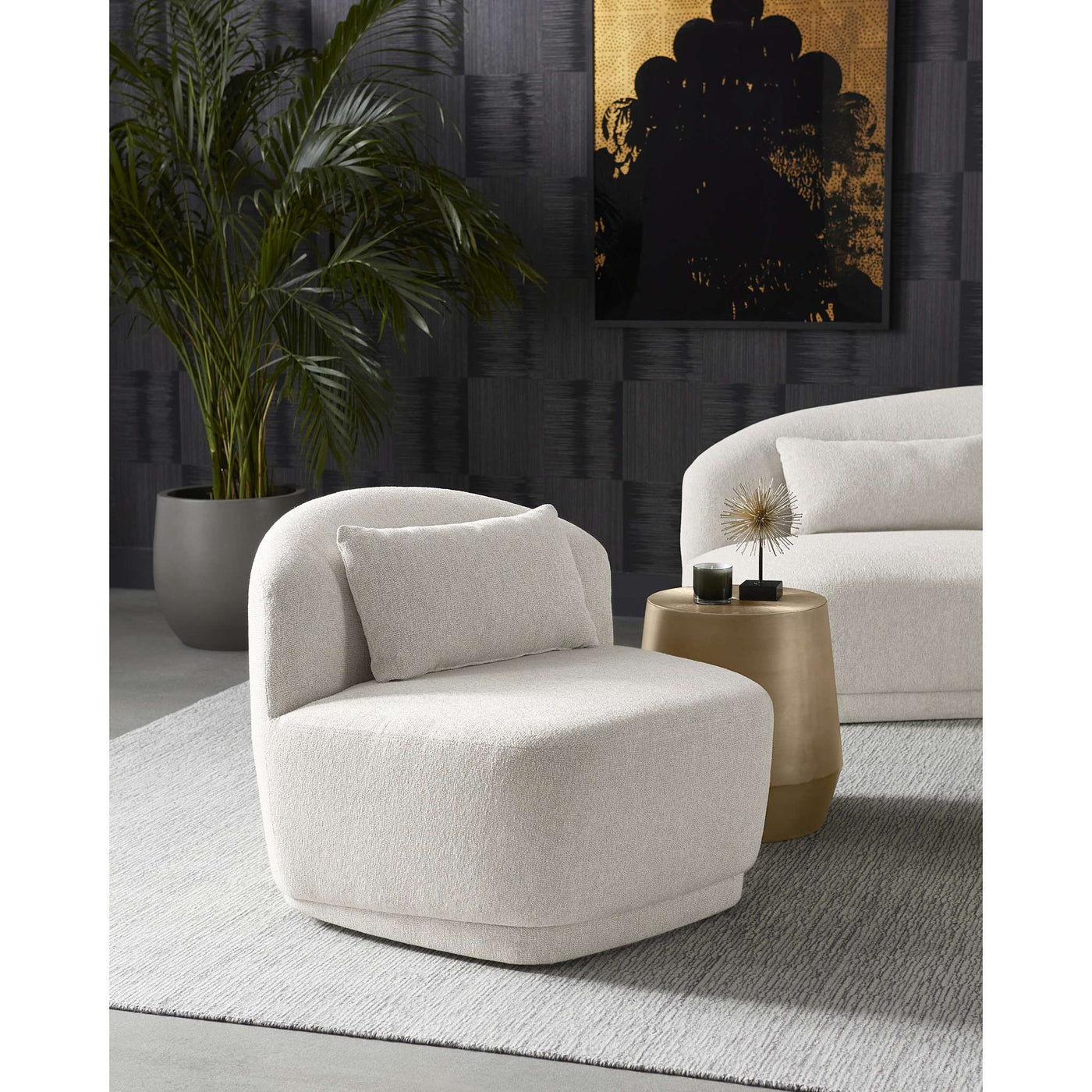 SORAYA SWIVEL ARMLESS CHAIR