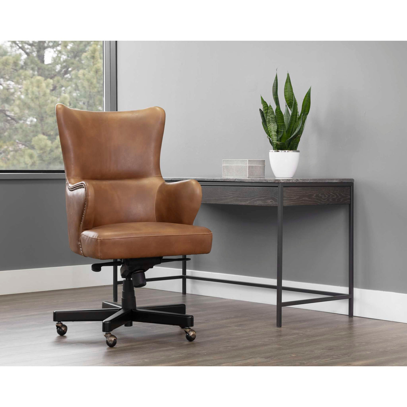 HUBERT OFFICE CHAIR - TOBACCO TAN