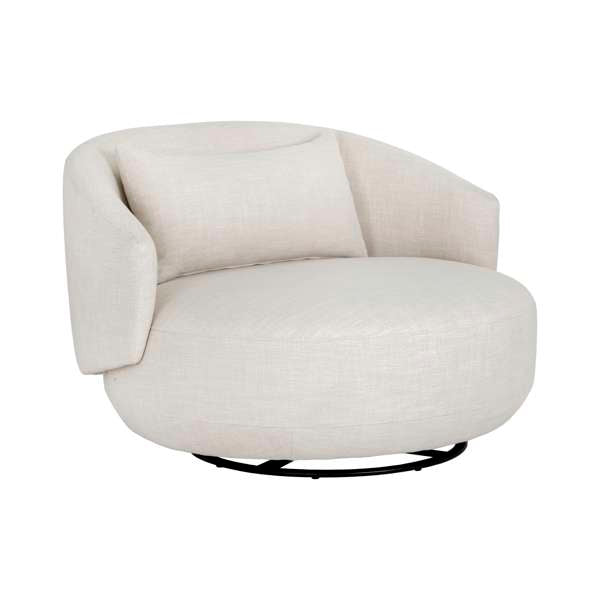 WALSH SWIVEL LOUNGE CHAIR - EFFIE LINEN