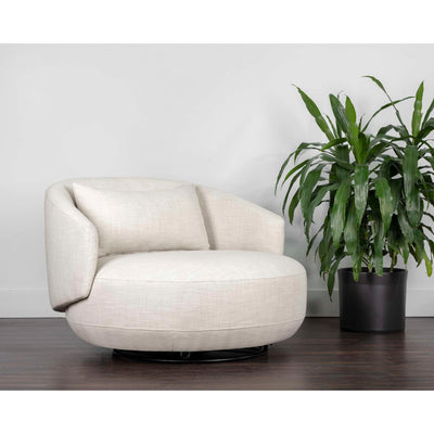 WALSH SWIVEL LOUNGE CHAIR - EFFIE LINEN