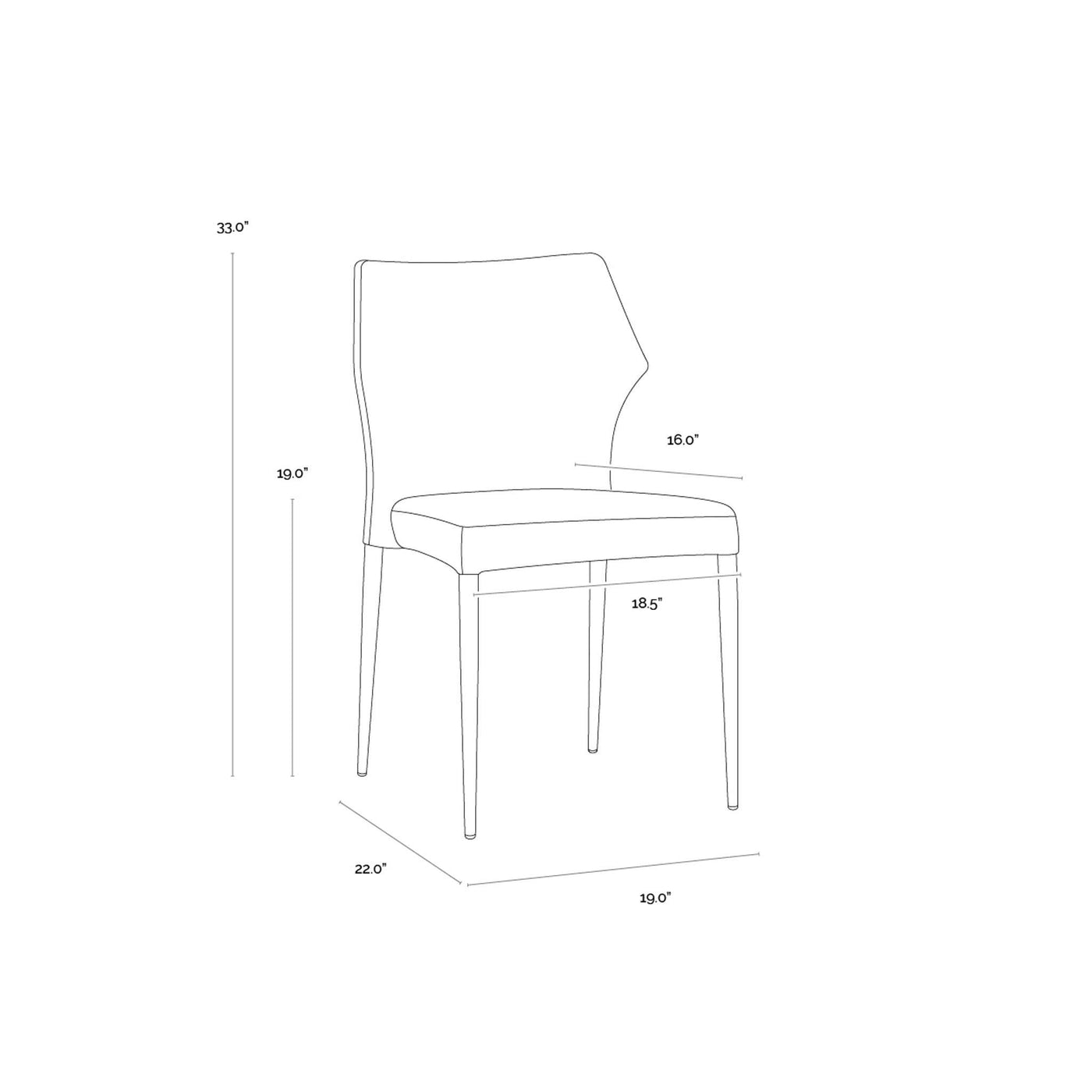 JAMES STACKABLE DINING CHAIR (Sef of 2)