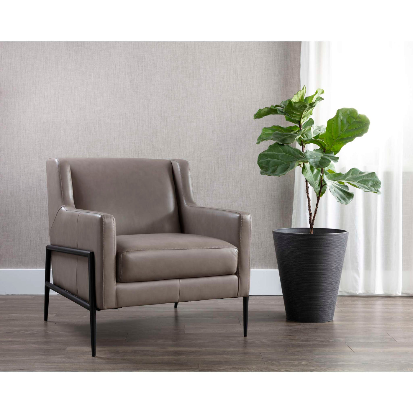 Talula Lounge Chair - Alpine Grey Leather