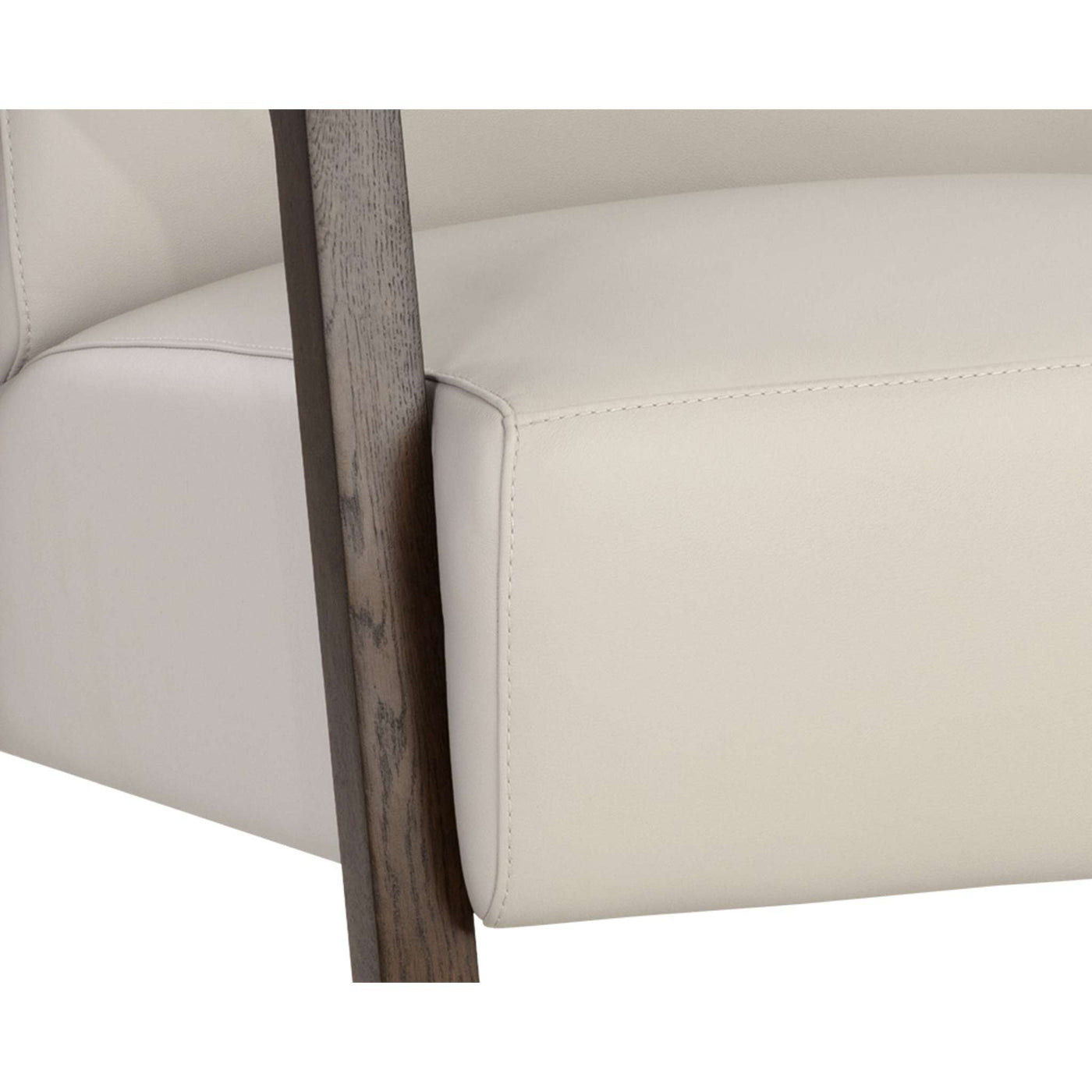 NEYMAR LOUNGE CHAIR - LINEA LIGHT GREY LEATHER