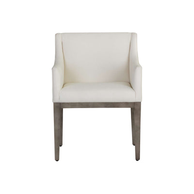 MALIK DINING ARMCHAIR - ASH GREY - LINOSO IVORY