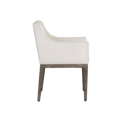 Malik Dining Armchair - Ash Grey - Linoso Ivory