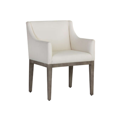 Malik Dining Armchair - Ash Grey - Linoso Ivory