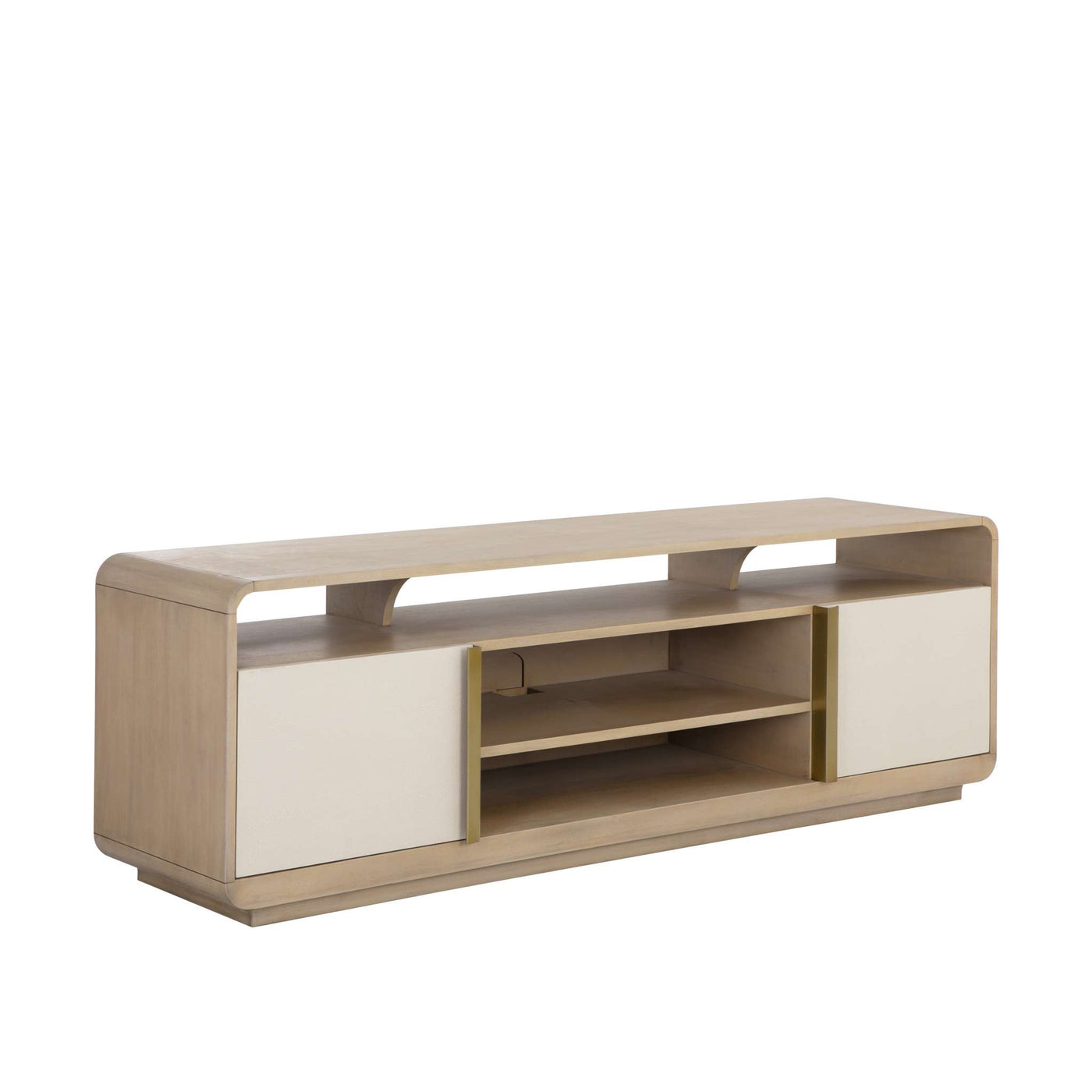 KAYDEN MEDIA CONSOLE AND CABINET - OYSTER SHAGREEN