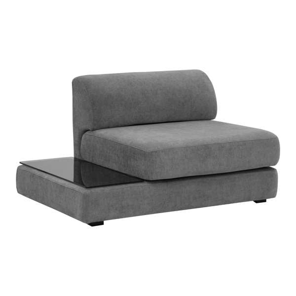 Harmony Modular - Armless Chair - Left Shelf - Danny Dark Grey