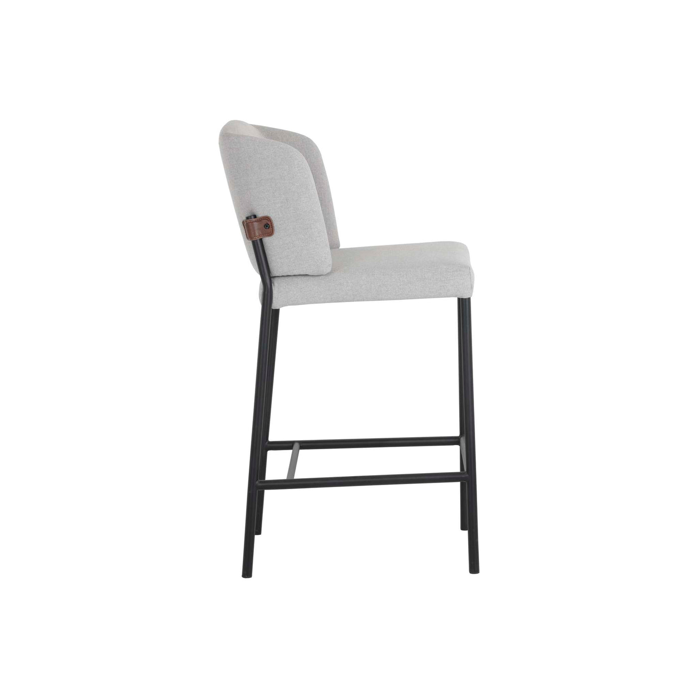 PEARCE COUNTER STOOL - LIGHT GREY / BRAVO COGNAC (Sef of 2)