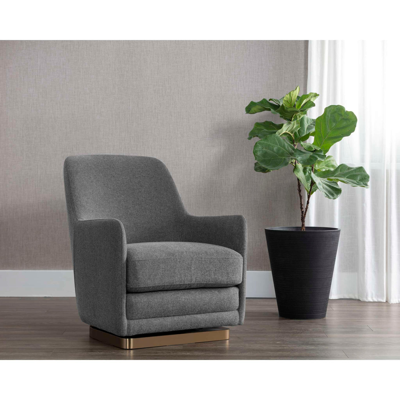 MARCELA SWIVEL LOUNGE CHAIR - BELFAST KOALA GREY