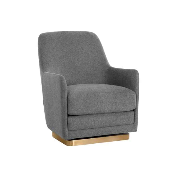 Marcela Swivel Lounge Chair - Belfast Koala Grey