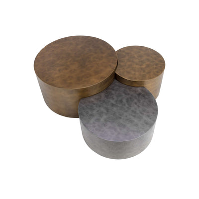 NEO COFFEE TABLES (SET OF 3) - ANTIQUE BRASS