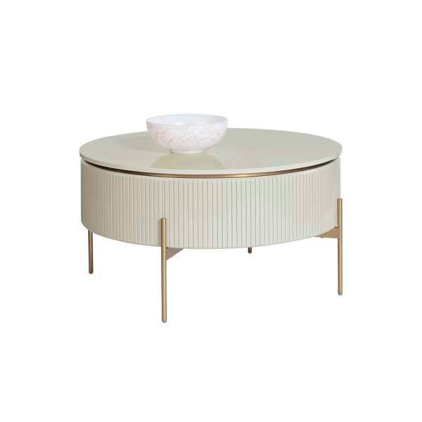 PALOMA LIFT TOP COFFEE TABLE - HIGH GLOSS CREAM