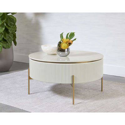 Paloma Lift Top Coffee Table - High Gloss Cream