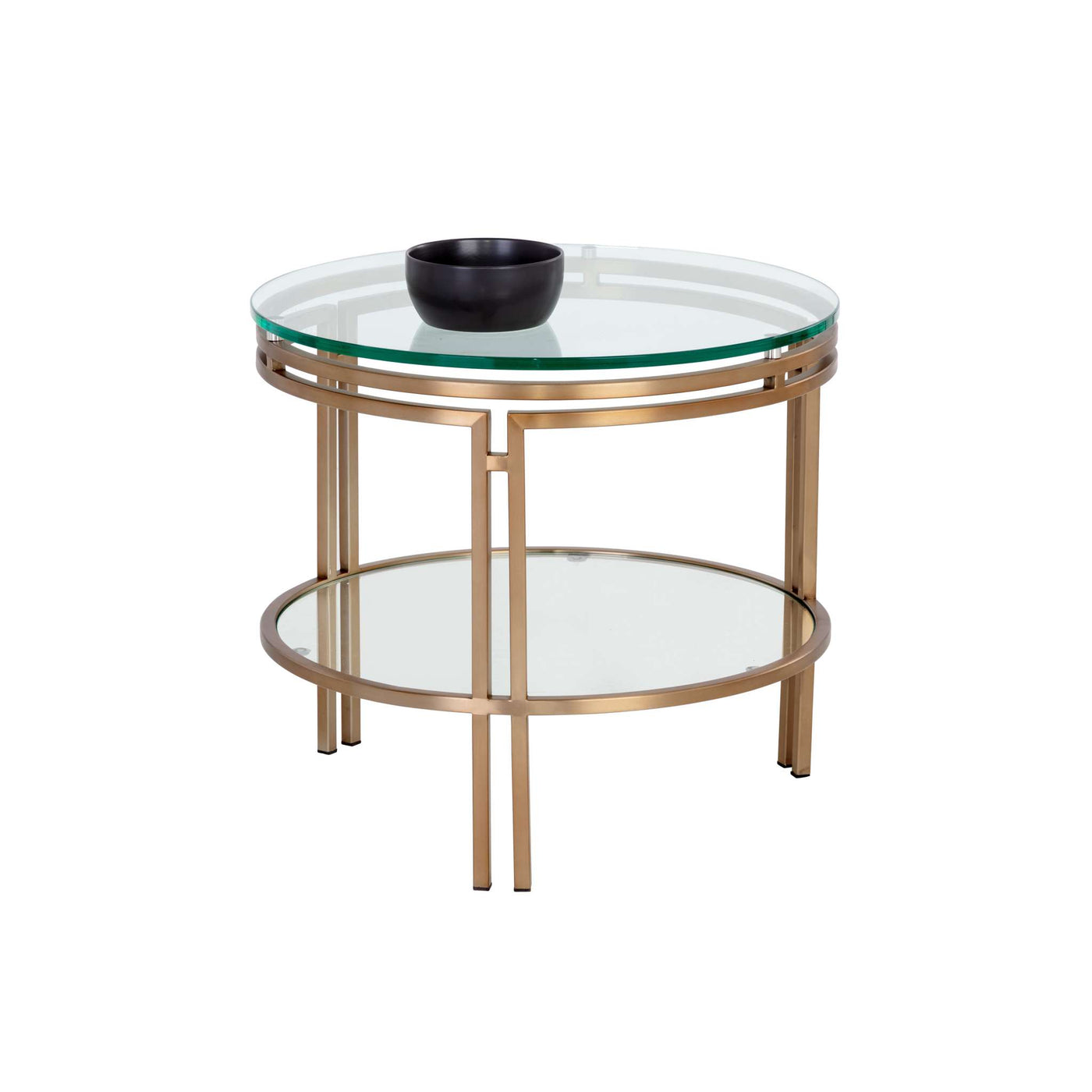 Andros End Table - Antique Brass