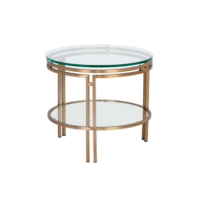 ANDROS END TABLE - ANTIQUE BRASS