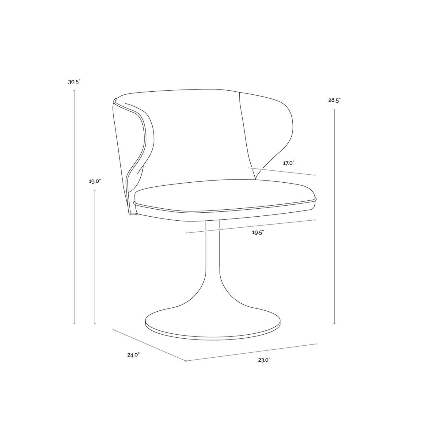 SIMONE SWIVEL DINING CHAIR