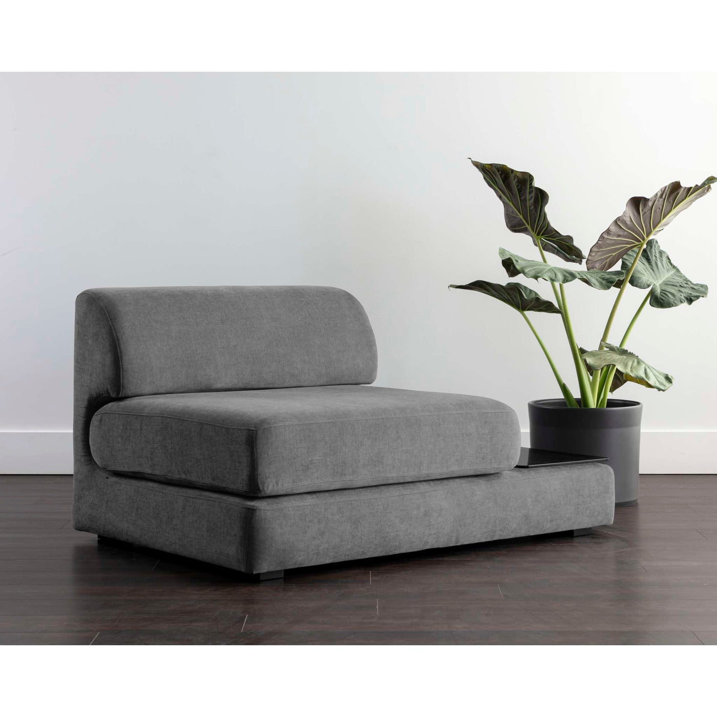 HARMONY MODULAR - ARMLESS CHAIR - RIGHT SHELF - DANNY DARK GREY