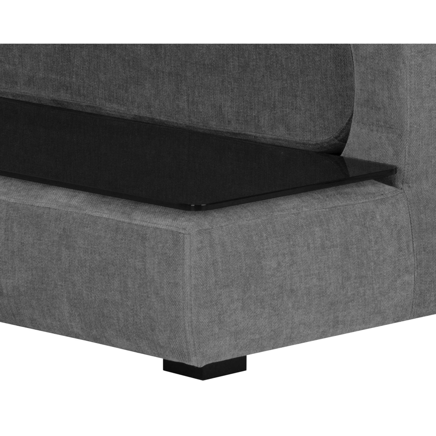 Harmony Modular - Armless Chair - Right Shelf - Danny Dark Grey