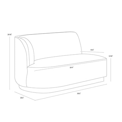 Jaclyn Modular - Left Armchair - Egypt Light Grey / Danny Medium Grey