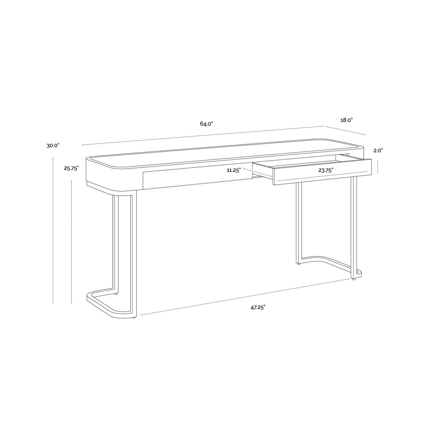 JAMILLE CONSOLE TABLE - CREAM