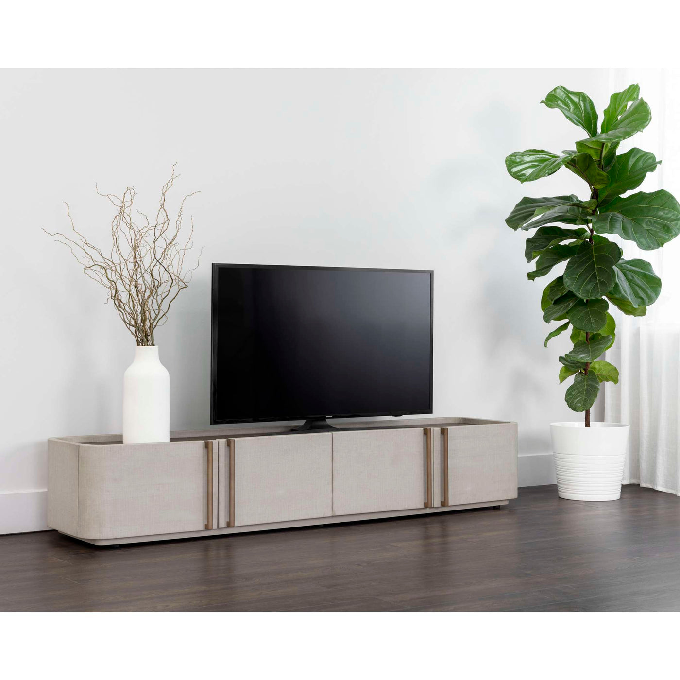 JAMILLE MEDIA CONSOLE AND CABINET - CREAM