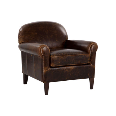 BASTONI LOUNGE CHAIR - CHOCOLATE LEATHER