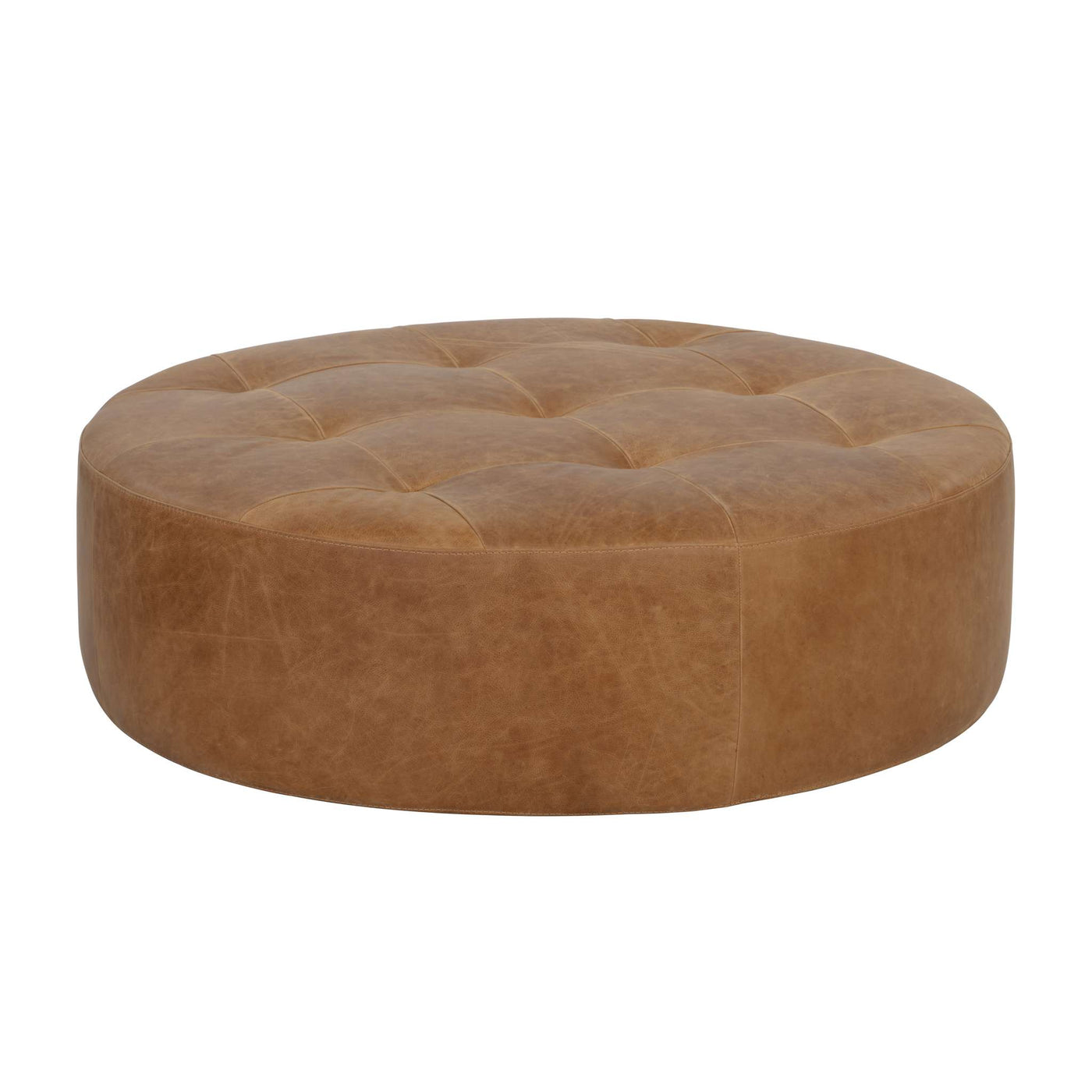 NILDA OTTOMAN - CAMEL LEATHER