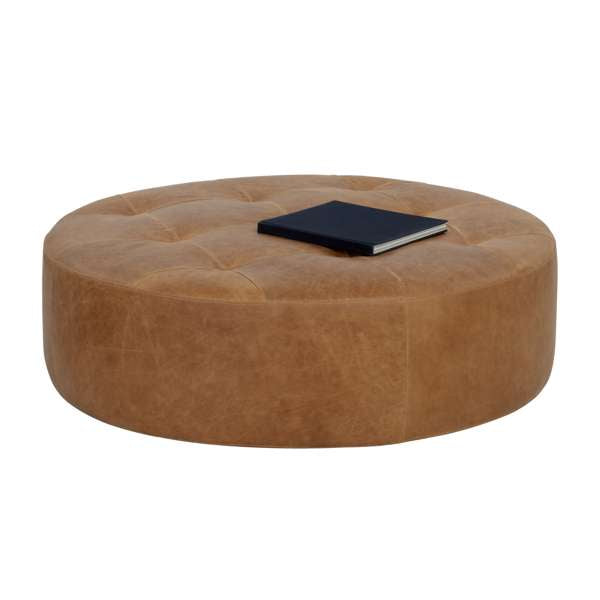 NILDA OTTOMAN - CAMEL LEATHER