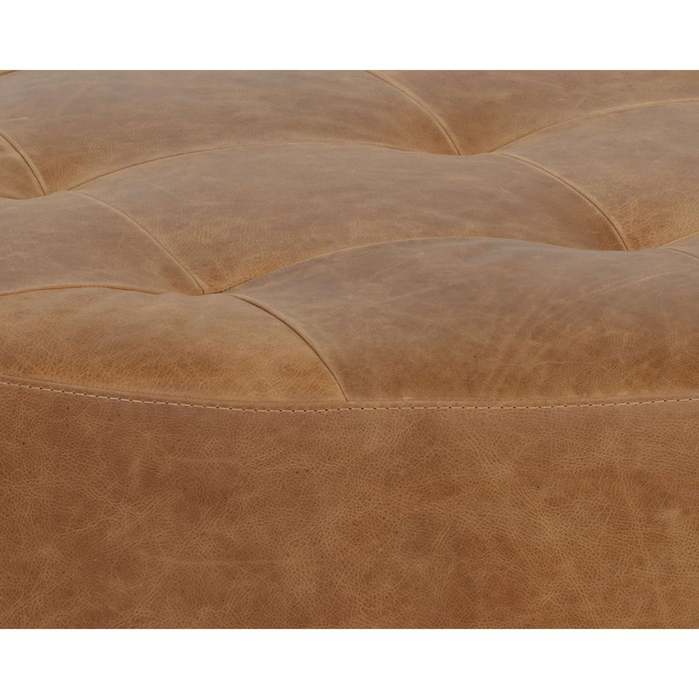 NILDA OTTOMAN - CAMEL LEATHER