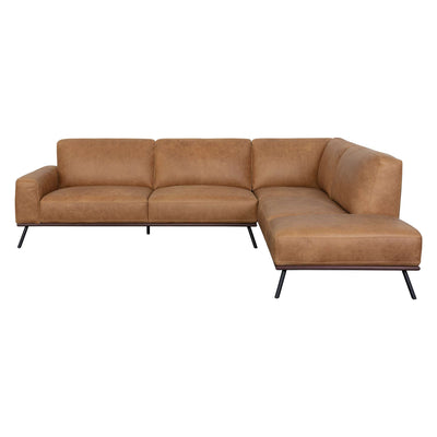 Brandi Sofa Chaise - Raf - Camel Leather