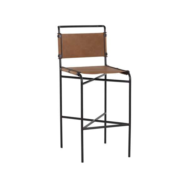 CORRIGAN BARSTOOL - COGNAC LEATHER