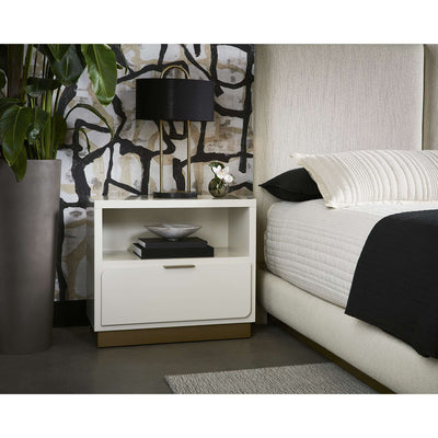 Jenkins Nightstand - High Gloss Cream