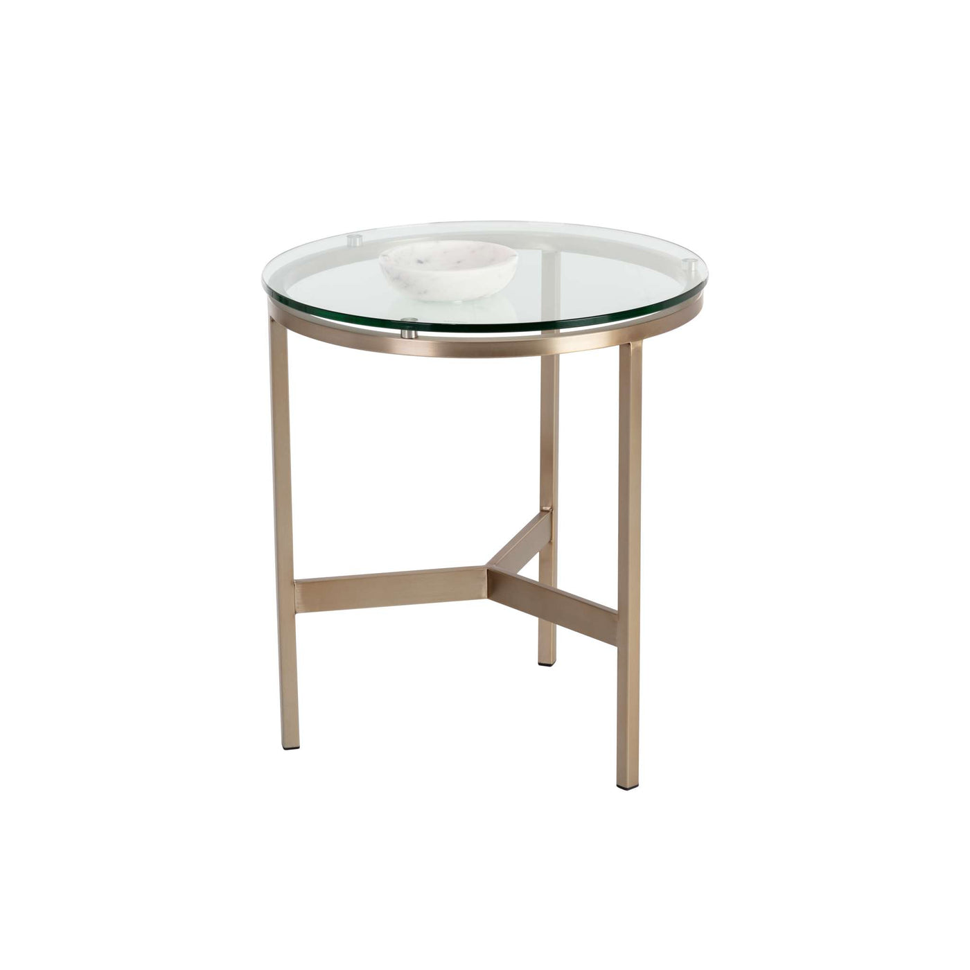 FLATO END TABLE - ANTIQUE BRASS