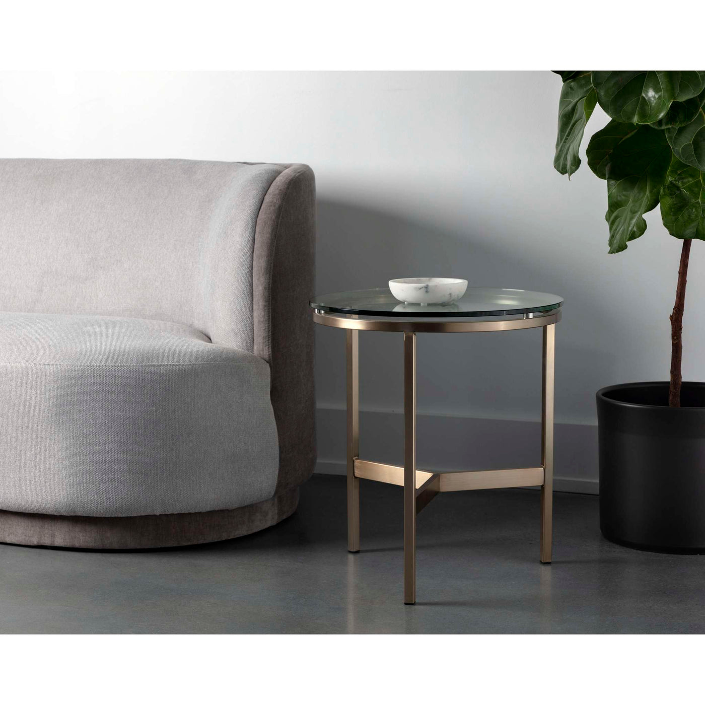 Flato End Table - Antique Brass