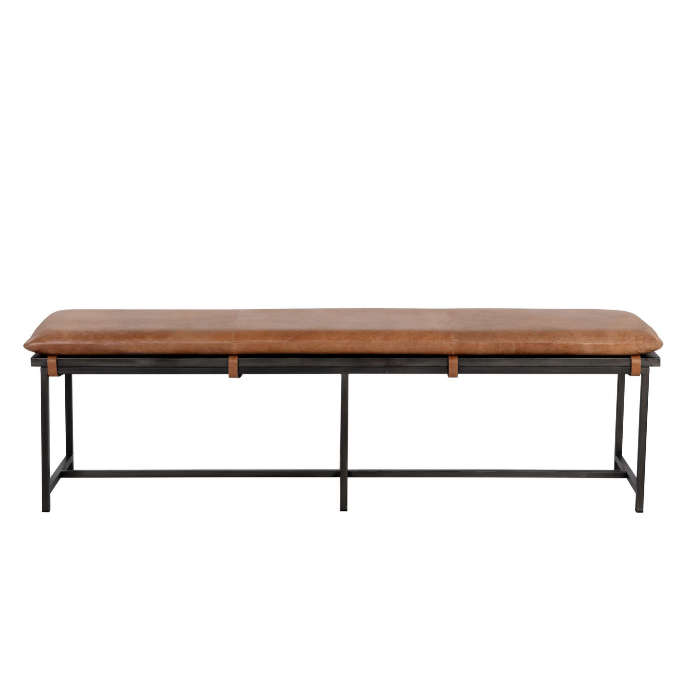 Zancor Bench - Gunmetal - Tan Leather