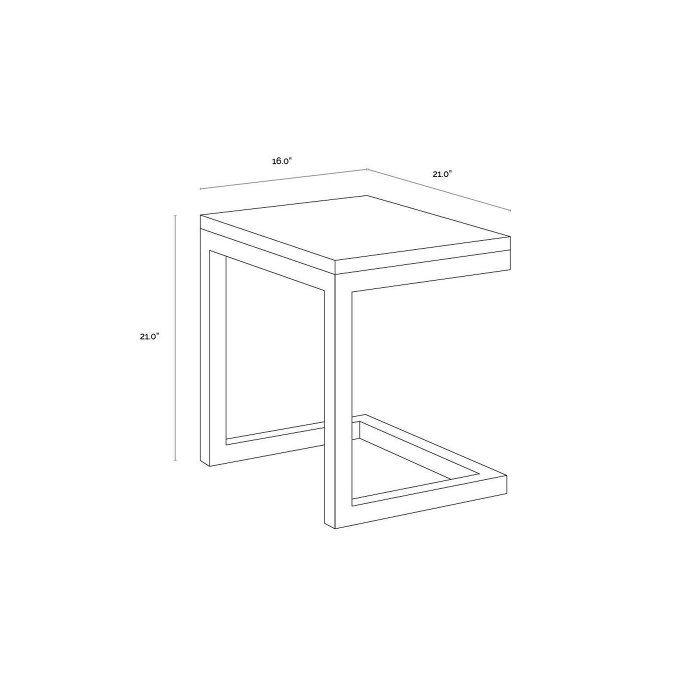 Geneve C-Shaped End Table