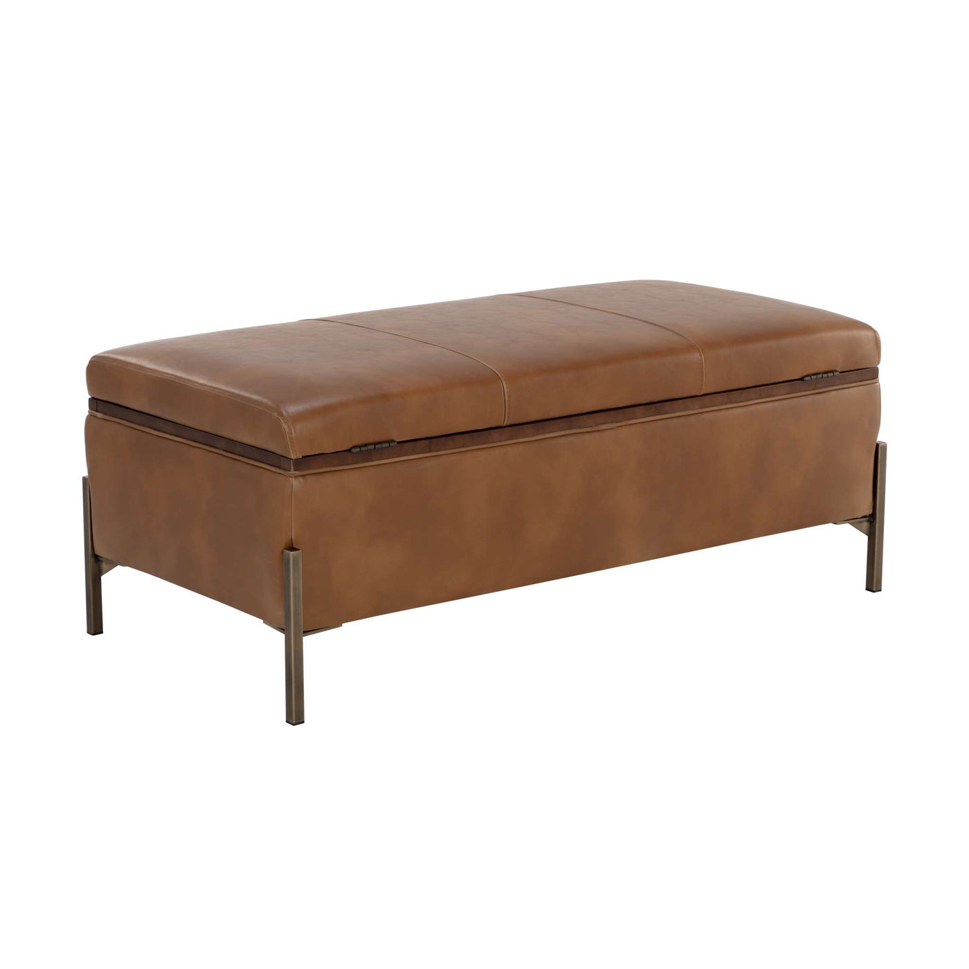 KAEL STORAGE BENCH - TOBACCO TAN