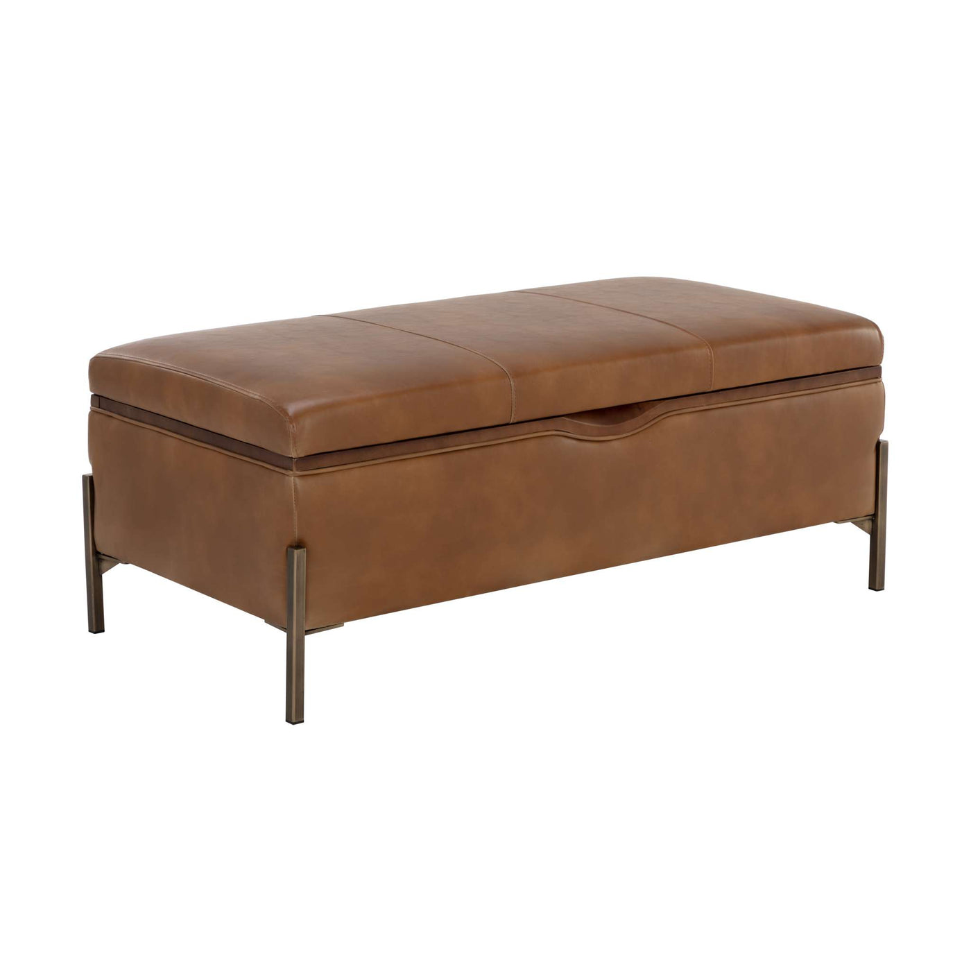 KAEL STORAGE BENCH - TOBACCO TAN