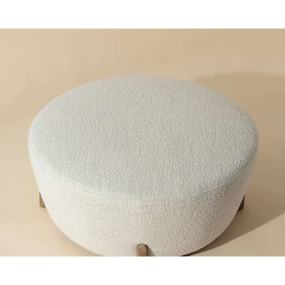 Cyan Ottoman - Natural - Merino Pearl