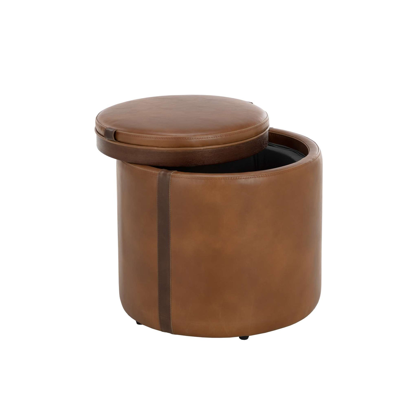 BORELLI STORAGE OTTOMAN - TOBACCO TAN / AUTUMN CHESTNUT