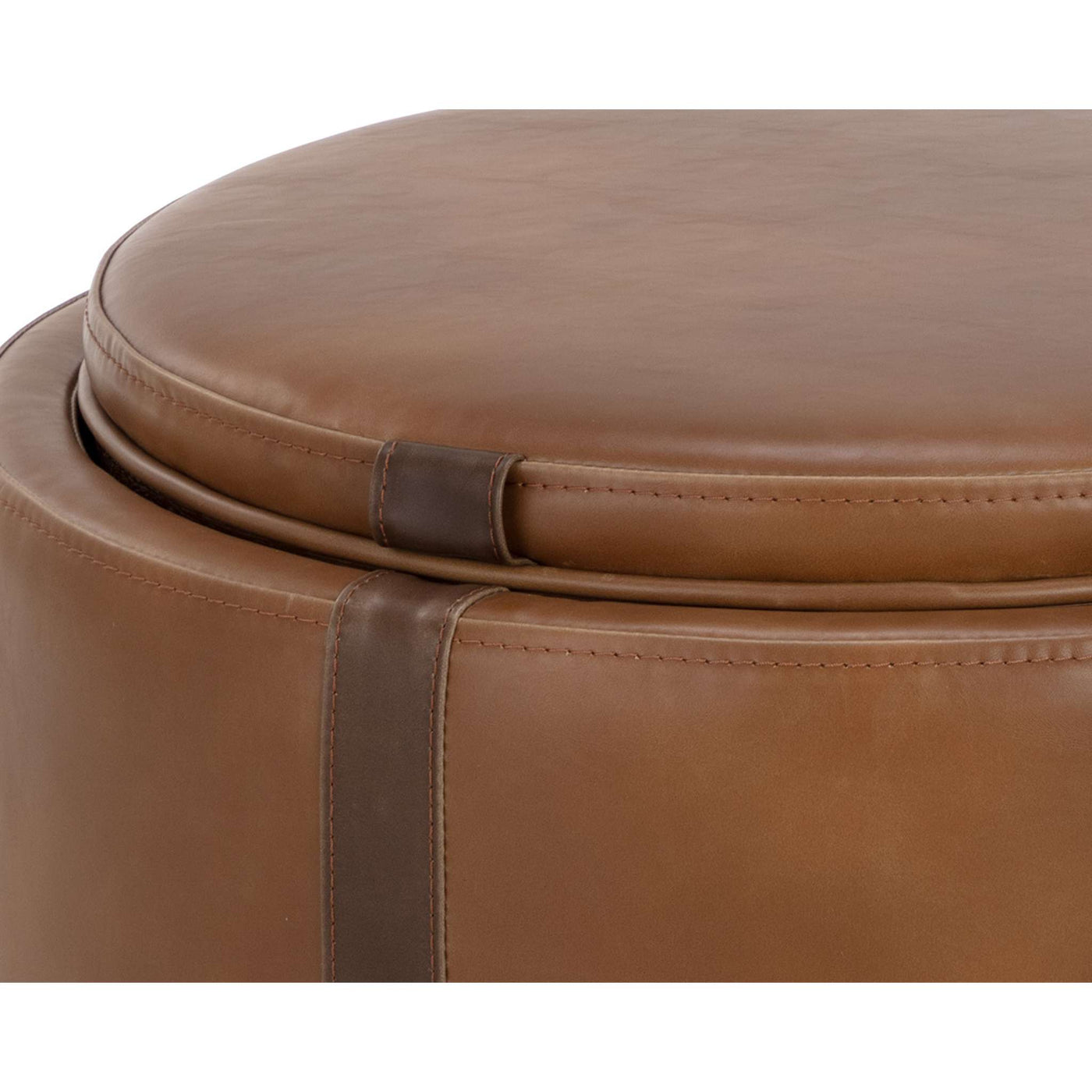 Borelli Storage Ottoman - Tobacco Tan / Autumn Chestnut