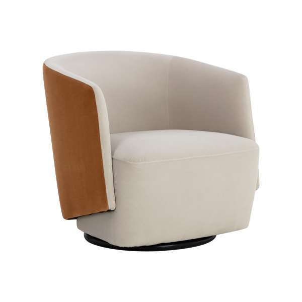 Sarina Swivel Lounge Chair - Meg Taupe / Meg Gold