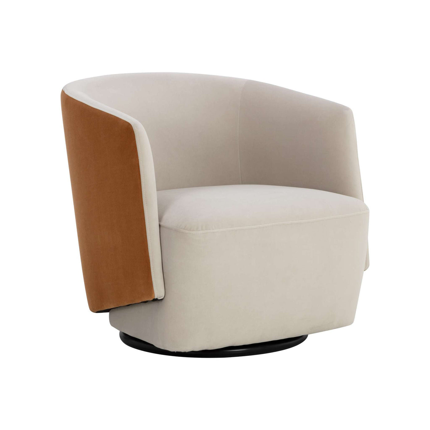 SARINA SWIVEL LOUNGE CHAIR - MEG TAUPE / MEG GOLD