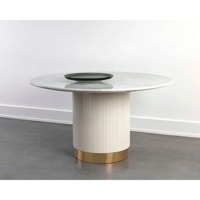 Paloma Dining Table - Round - White Marble - 54"