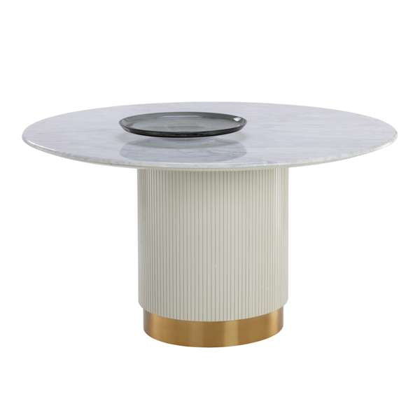 Paloma Dining Table - Round - White Marble - 54"