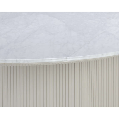 PALOMA DINING TABLE - OVAL - WHITE MARBLE - 84"